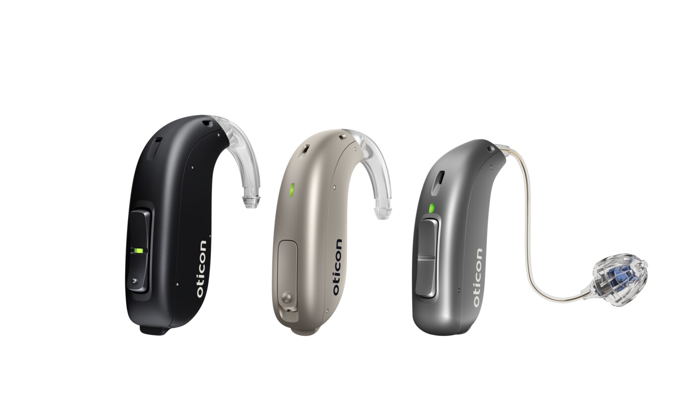 Oticon behind-the-ear and receiver-in-canal hearing aid range